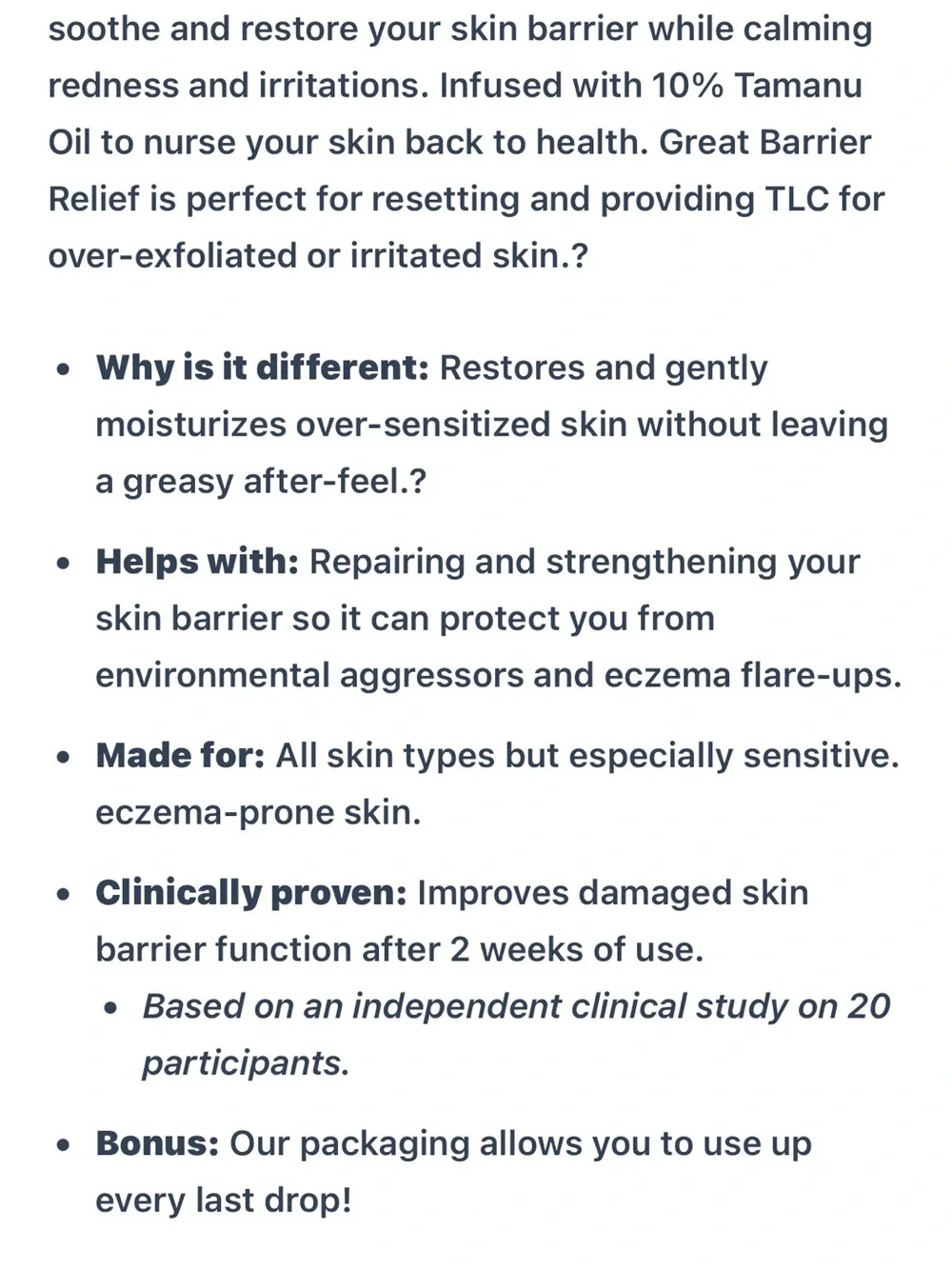 KRAVEBEAUTY GREAT BARRIER REEF REPARATIVE, SKIN-SOOTHING TREATMENT 45ML NEW